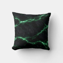 Emerald Green Electric Marble Throw Pillow クッション