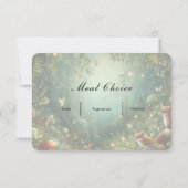 Emerald Green Enchanted Forest Wedding 出欠カード (裏面)