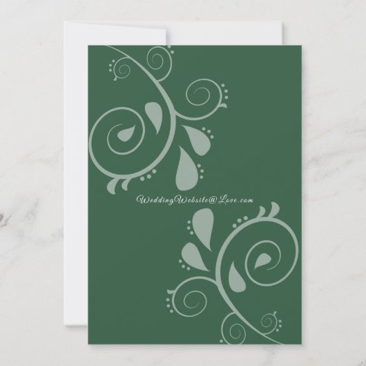 Emerald Green Enchanted Forest Wedding 招待状 (裏面)