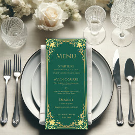  Emerald Green Faux Gold Elegant Vintage Wedding  メニュー