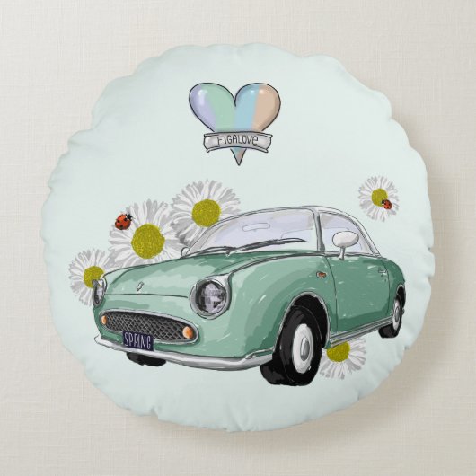 Emerald Green Figaro round pillow ラウンドクッション (正面)