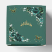 Emerald Green Floral Butterflies Quinceanera Mini フェイバーボックス (上部)