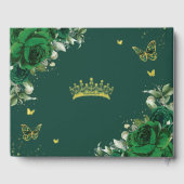 Emerald Green Floral Quinceanera 15 Sweet 16 Photo ゲストブック (裏面)