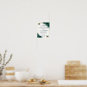 Emerald Green Floral Quinceanera In Loving Memory ポスター (キッチン)