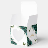 Emerald Green Floral Quinceanera Sweet 16 Mini フェイバーボックス (オープン)