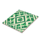 Emerald Green Geometric Star Pattern タイル (側面)