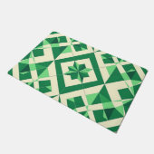 Emerald Green Geometric Star Pattern ドアマット (アングル)