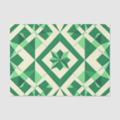 Emerald Green Geometric Star Pattern 薄葉紙 (正面)