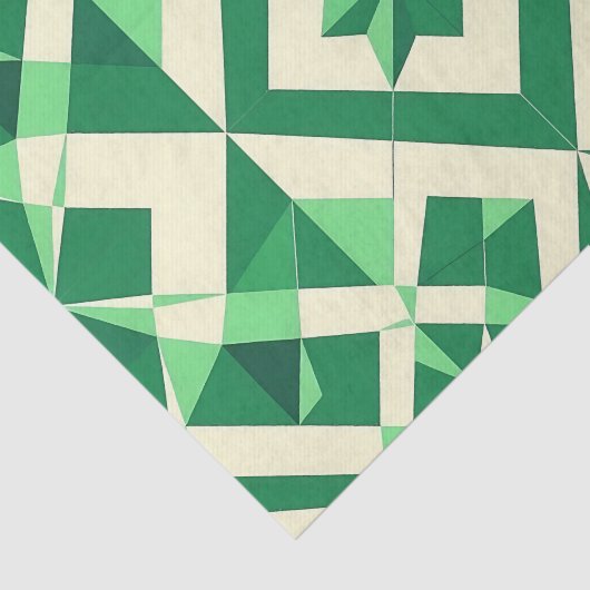 Emerald Green Geometric Star Pattern 薄葉紙 (詳細)