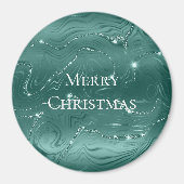 Emerald Green Glitzy Marble Christmas マグネット (正面)