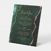 Emerald Green Gold Agate Wedding Bar Menu 台座サイン (正面)