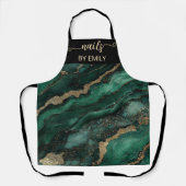 Emerald green gold black Marble Custom Nail Salon  エプロン (正面)