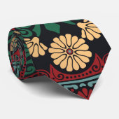 Emerald Green & Gold Bohemian ネクタイ (ロール)