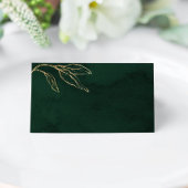 Emerald Green Gold Botanical Wedding プレイスカード