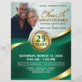Emerald Green & Gold Church Anniversary Flyer チラシ (正面)