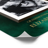 Emerald Green & Gold Deceased Reserved Seat Sign  ポスター (角)