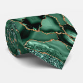 Emerald Green Gold Glitter Neck Tie ネクタイ (ロール)
