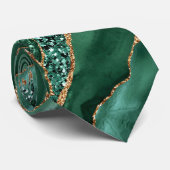 Emerald Green Gold Glitter Neck Tie ネクタイ (ロール)