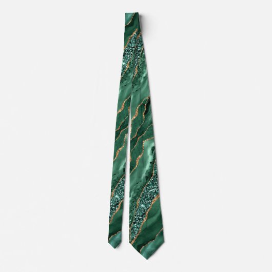 Emerald Green Gold Glitter Neck Tie ネクタイ (裏面)