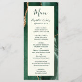 Emerald Green Gold Ivory Wedding Menu メニュー (正面)