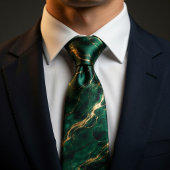 Emerald Green & Gold Marble ネクタイ