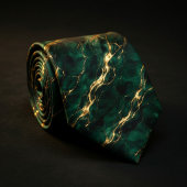 Emerald Green & Gold Marble ネクタイ