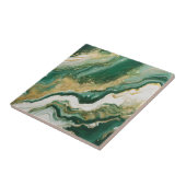 Emerald Green & Gold Marble Agate Abstract タイル (側面)
