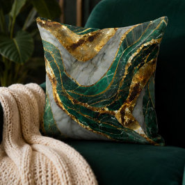 Emerald Green Gold Marble Metallic Luxury Geode アウトドアクッション