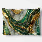 Emerald Green Gold Marble Metallic Luxury Geode アクセサリーポーチ (裏面)