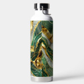 Emerald Green Gold Marble Metallic Luxury Geode ウォーターボトル (左面)