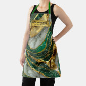 Emerald Green Gold Marble Metallic Luxury Geode エプロン (インサイチュ)