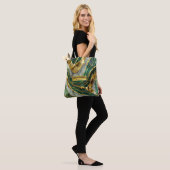 Emerald Green Gold Marble Metallic Luxury Geode トートバッグ (モデル)