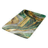 Emerald Green Gold Marble Metallic Luxury Geode バスマット (アングル)