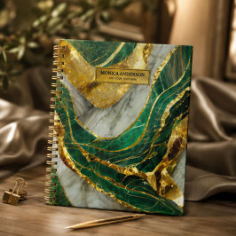 Emerald Green Gold Marble Metallic Luxury Geode プランナー手帳