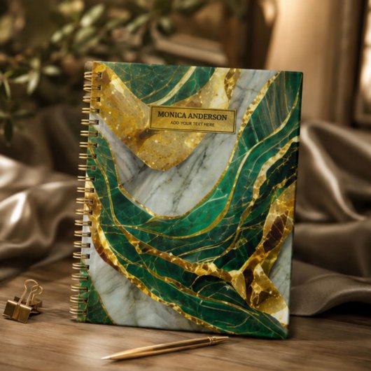Emerald Green Gold Marble Metallic Luxury Geode プランナー手帳