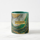 Emerald Green Gold Marble Metallic Luxury Geode マグカップ (中央)