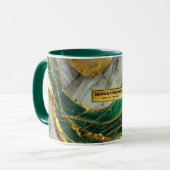Emerald Green Gold Marble Metallic Luxury Geode マグカップ (正面左)