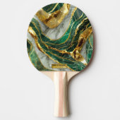 Emerald Green Gold Marble Metallic Luxury Geode 卓球ラケット (正面)