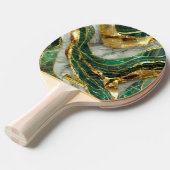 Emerald Green Gold Marble Metallic Luxury Geode 卓球ラケット (正面アングル)