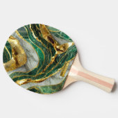 Emerald Green Gold Marble Metallic Luxury Geode 卓球ラケット (横)