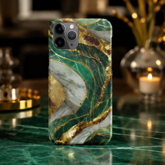 Emerald Green Gold Marble Metallic Luxury Geode Case-Mate iPhoneケース