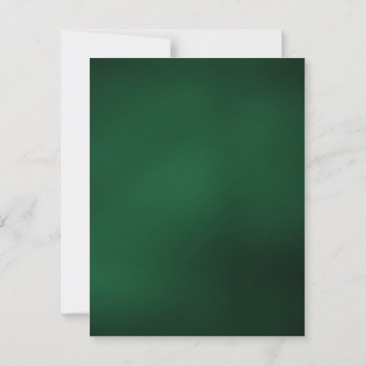 Emerald Green Gold Marble White Wedding RSVP Card (裏面)