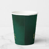 Emerald Green & Gold Monogram Wildflower Wedding 紙コップ (右)