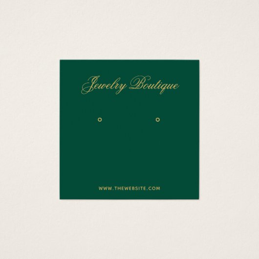 Emerald Green Gold QR Code Earring Display Card (正面)