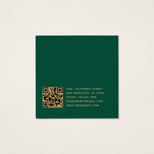 Emerald Green Gold QR Code Earring Display Card (裏面)