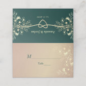 Emerald Green Gold Rope Heart Wedding プレイスカード (外部開封)