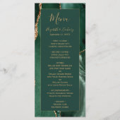 Emerald Green Gold Script Wedding Menu メニュー (正面)