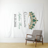 Emerald Green Gold Tiara Quinceañera Tapestry タペストリー (インサイチュ(横))