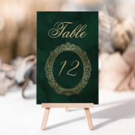 Emerald Green Gold Victorian Wedding table number テーブルナンバー