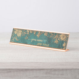Emerald green Gold Vintage デスクネームプレート